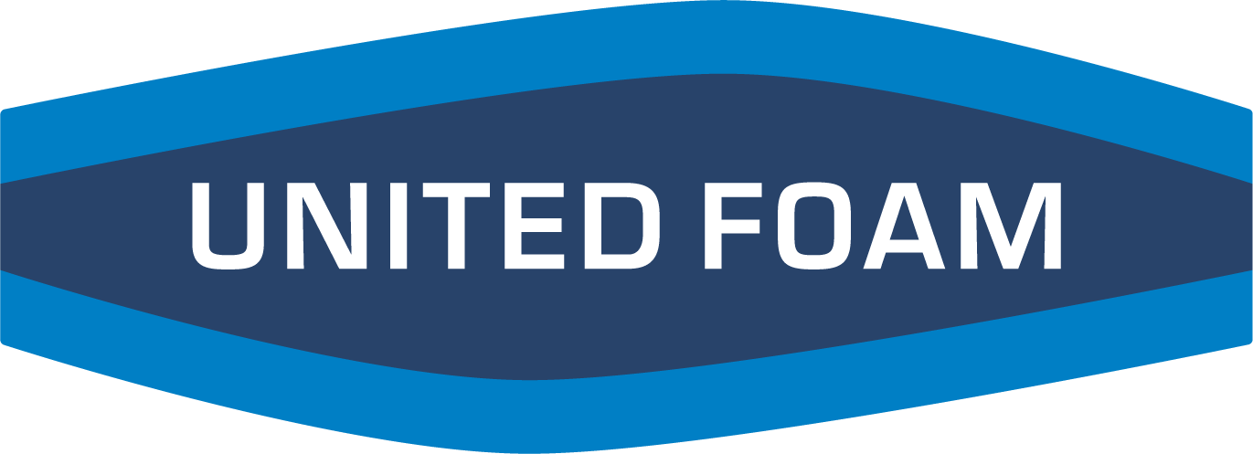 UNITED FOAM_logo på blå baggrund